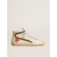 Men's nappa leather Slide with orange croc-print star and green suede flash
