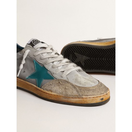 Men’s Ball Star LAB in gray nylon with aqua-green star