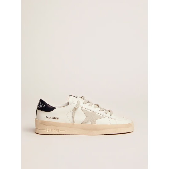Men's Stardan with star in ice-gray suede and blu-navy heel tab