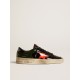 Men's Stardan LAB in black and green patent leather with orange star
