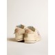 Men's Stardan in white leather and mesh with red star and sand-colored heel tab