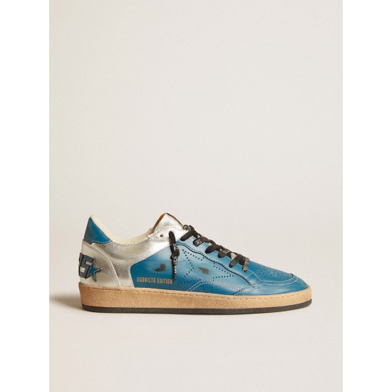 Ball Star LAB in glossy blue and silver leather with perforated star