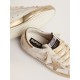 Women's Super-Star with gold sparkle foxing and metal stud lettering