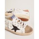 Women's Super-Star with black glitter star and pink heel tab