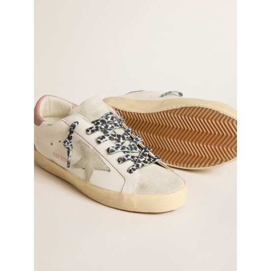 Super-Star with ice-gray star and pink lizard-print heel tab
