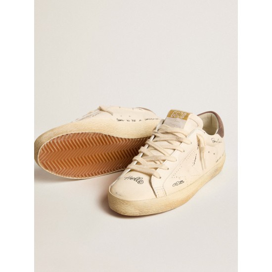 Women's Super-Star in nappa leather with perforated star and suede heel tab