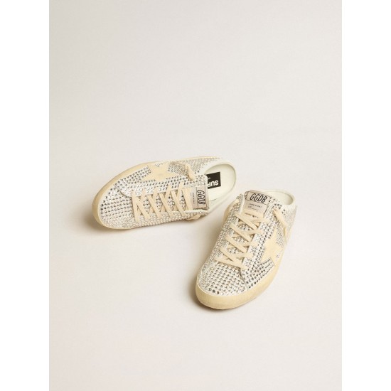 Women's Super-Star Sabots LTD in Swarovski crystals with white leather star
