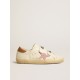 Old School in nappa leather with pink leather star and beige shearling lining