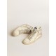 Slide with silver metallic leather star and leather flash with stars