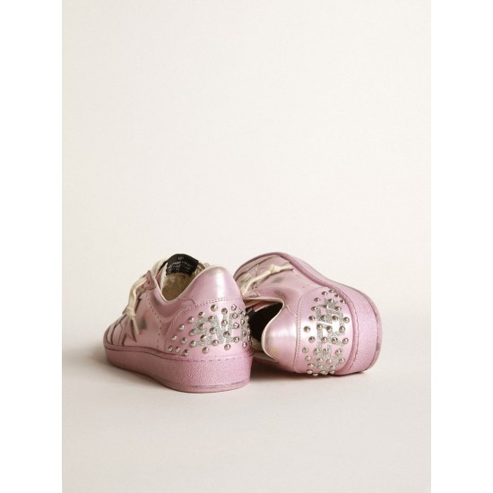 Women’s Ball Star LAB in pink laminated leather with studs