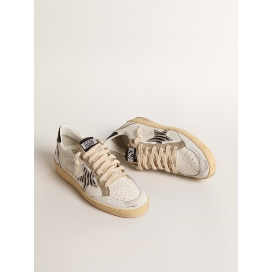 Ball Star LTD with zebra-print star and metallic leather insert