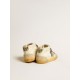 Women's Mid Star in canvas with silver glitter star and beige flash