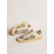 Women's Stardan in suede with sand star and silver Swarovski crystal inserts