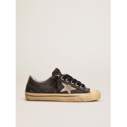 Women's V-Star LTD in black canvas with ice-gray star and heel