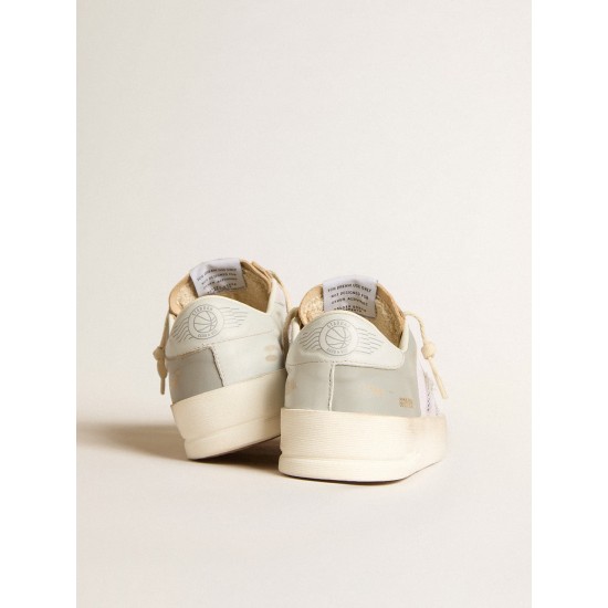 Stardan in gray nappa leather and white mesh with gray leather star