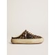 Women's Space-Star Sabot in leopard print pony skin with black star