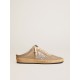 Ball Star Sabots in dove-gray suede with silver glitter star