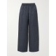 Journey studded satin-jacquard wide-leg pants