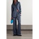Journey studded satin-jacquard wide-leg pants