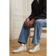 Slide distressed suede and metallic-trimmed leather high-top sneakers