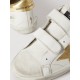 Old School distressed leather sneakers