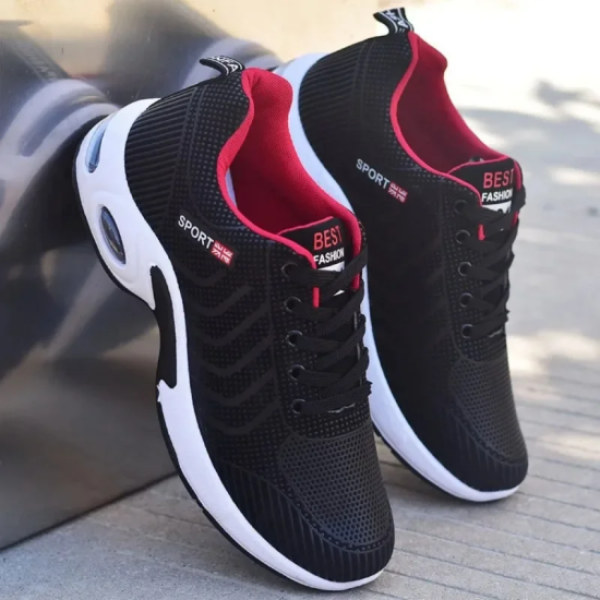 Breathable Running Shoes Black Rose Red Breathable Running Shoes Black Rose Red
