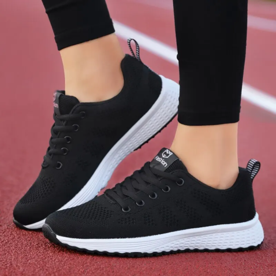 Breathable Tennis Running Walking Gym Shoes Black white Breathable Tennis Running Walking Gym Shoes Black white